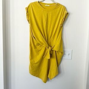 UCHUU Mustard Asymmetric Tee Shirt Dress  2=M